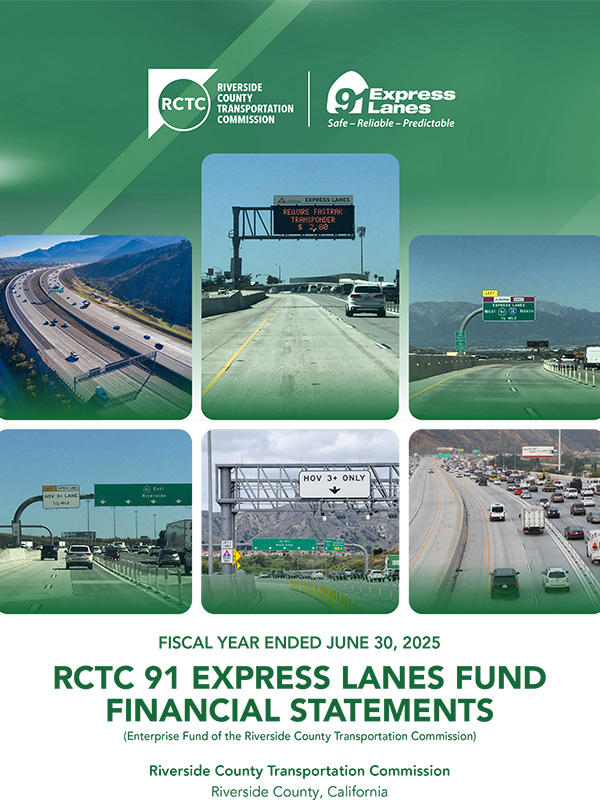 91 Express Lanes Annual Report RCTC 2024-25 Cover